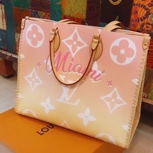 Louis Vuitton Resort Giant Monogram Miami Limited Ed Canvas Raffia Shoulder Bag